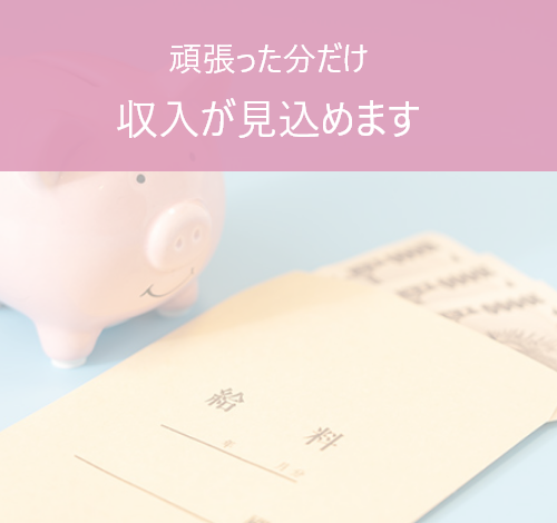 頑張った分だけ収入が見込めます
